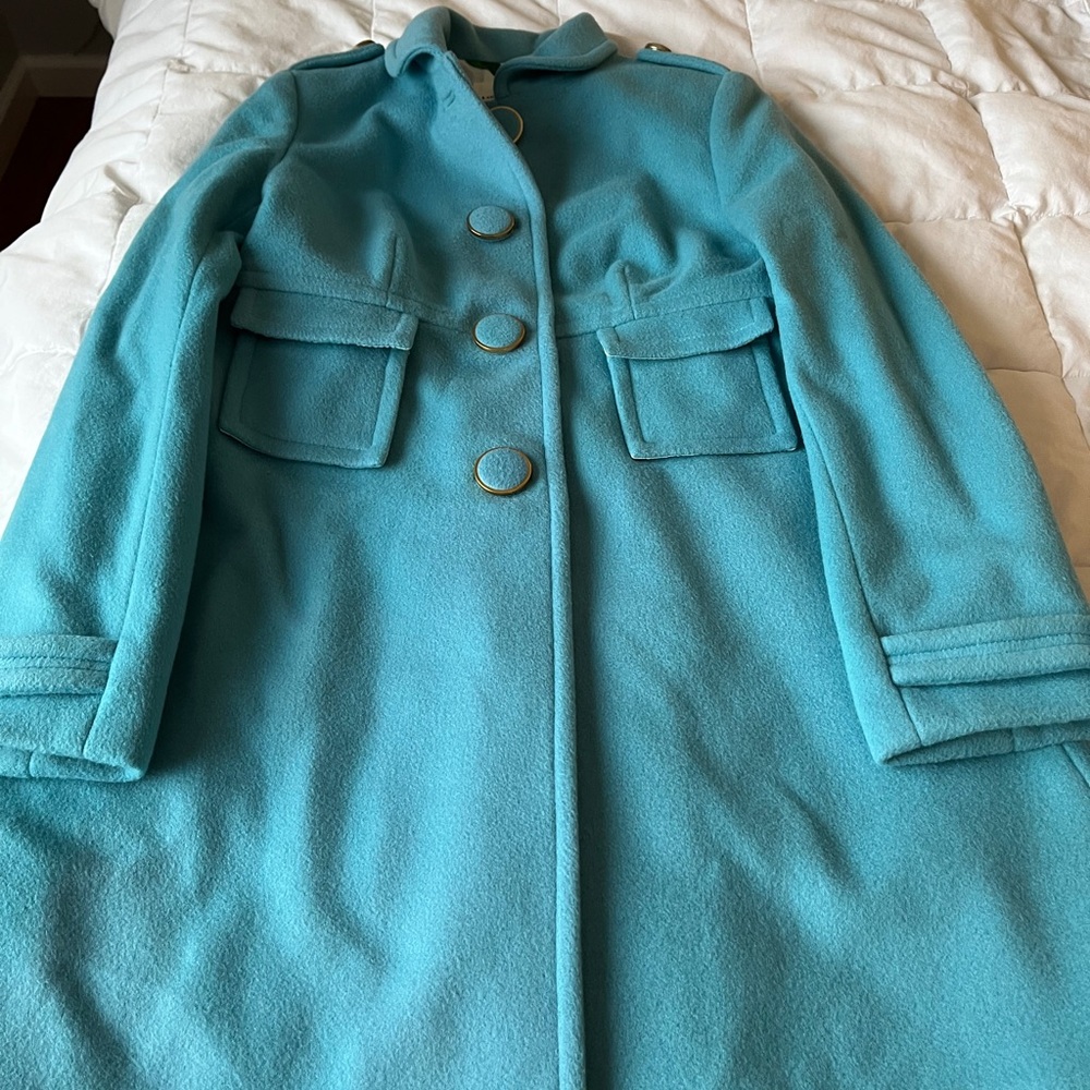 Banana Republic Teal Wool Coat - Picture 3 of 9